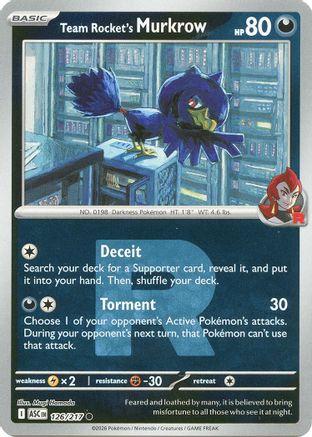 Team Rocket's Murkrow (Team Rocket) (126) [ME Ascended Heroes] Reverse Holofoil - Common