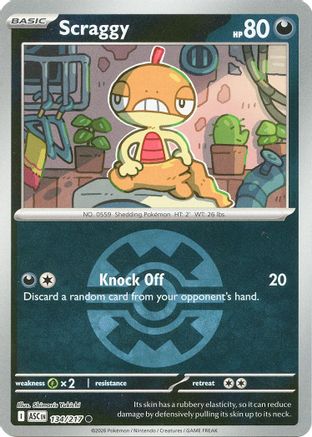Scraggy (Quick Ball) (134) [ME Ascended Heroes] Reverse Holofoil - Common