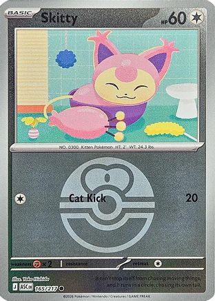 Skitty (Love Ball) (165) [ME Ascended Heroes] Reverse Holofoil - Common