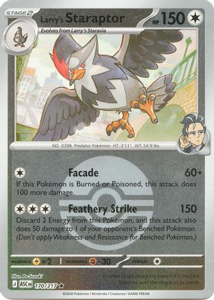 Larry's Staraptor (Poke Ball) (170/217) [ME Ascended Heroes] Reverse Holofoil - Rare