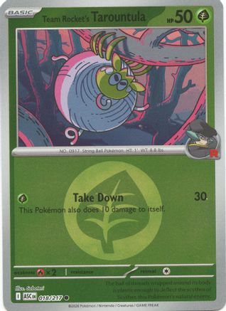Team Rocket's Tarountula (Energy Symbol Pattern) (018) [ME Ascended Heroes] Reverse Holofoil - Common