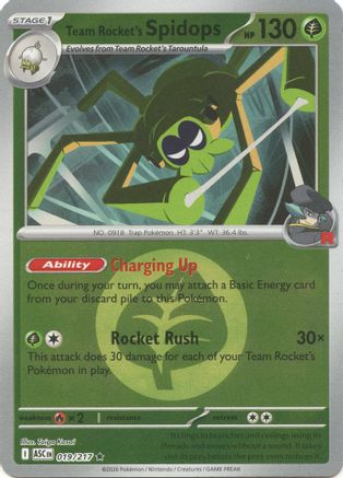 Team Rocket's Spidops (Energy Symbol Pattern) (019) [ME Ascended Heroes] Reverse Holofoil - Rare