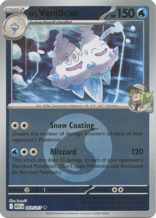 N's Vanilluxe (Energy Symbol Pattern) (051) [ME Ascended Heroes] Reverse Holofoil - Uncommon