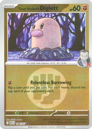 Team Rocket's Diglett (Energy Symbol Pattern) (100) [ME Ascended Heroes] Reverse Holofoil - Common