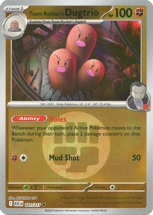 Team Rocket's Dugtrio (Energy Symbol Pattern) (101/217) [ME Ascended Heroes] Reverse Holofoil - Uncommon