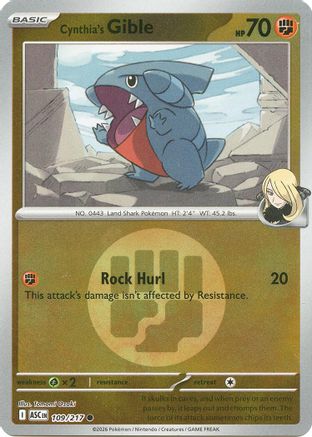 Cynthia's Gible (Energy Symbol Pattern) (109) [ME Ascended Heroes] Reverse Holofoil - Common