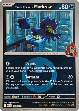 Team Rocket's Murkrow (Energy Symbol Pattern) (126) [ME Ascended Heroes] Reverse Holofoil - Common