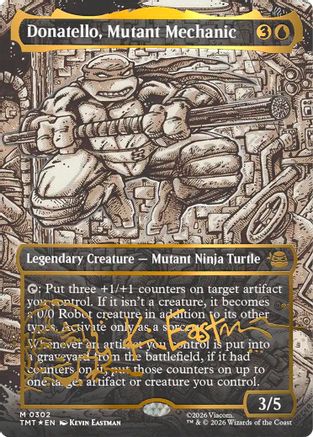 Donatello, Mutant Mechanic (Borderless) (Gold-Stamped Signature) (TMT-302) [Teenage Mutant Ninja Turtles] Foil