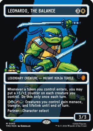 Leonardo, the Balance (TMC-083) (Borderless) (Surge Foil) [Commander: Teenage Mutant Ninja Turtles] Foil