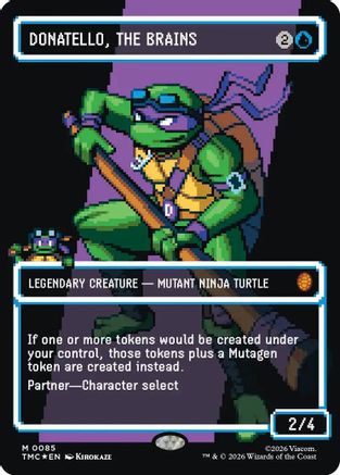 Donatello, the Brains (TMC-085) (Borderless) (Surge Foil) [Commander: Teenage Mutant Ninja Turtles] Foil