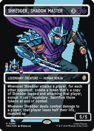 Shredder, Shadow Master (Borderless) (Surge Foil) (TMC-088) [Commander: Teenage Mutant Ninja Turtles] Foil