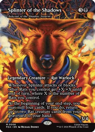 Splinter of the Shadows - Ashcoat of the Shadow Swarm (Borderless) (PZA-006) [Teenage Mutant Ninja Turtles Eternal-Legal] Foil