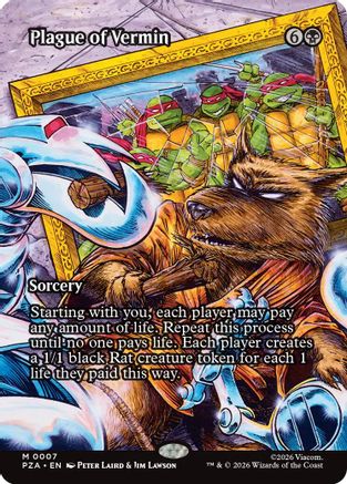 Plague of Vermin (Borderless) (PZA-007) [Teenage Mutant Ninja Turtles Eternal-Legal] Foil