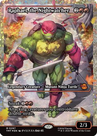 Raphael, the Nightwatcher (Showcase) (Fracture Foil) (TMT-297) [Teenage Mutant Ninja Turtles] Foil