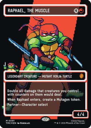Raphael, the Muscle (TMC-091) (Borderless) (Surge Foil) [Commander: Teenage Mutant Ninja Turtles] Foil