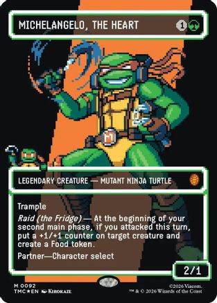 Michelangelo, the Heart (TMC-092) (Borderless) (Surge Foil) [Commander: Teenage Mutant Ninja Turtles] Foil