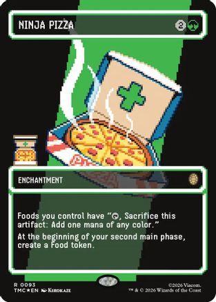 Ninja Pizza (Borderless) (Surge Foil) (TMC-093) [Commander: Teenage Mutant Ninja Turtles] Foil