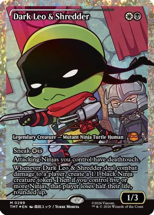 Dark Leo & Shredder (Showcase) (Fracture Foil) (TMT-299) [Teenage Mutant Ninja Turtles] Foil
