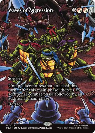 Waves of Aggression (Borderless) (PZA-013) [Teenage Mutant Ninja Turtles Eternal-Legal]