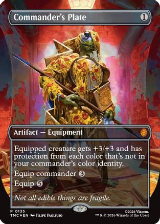 Commander's Plate (Borderless) (TMC-135) [Commander: Teenage Mutant Ninja Turtles] Foil