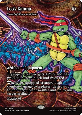 Leo's Katana - Sword of Sinew and Steel (Borderless) (PZA-018) [Teenage Mutant Ninja Turtles Eternal-Legal] Foil