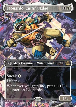 Leonardo, Cutting Edge (Borderless) (TMT-211) [Teenage Mutant Ninja Turtles] Foil