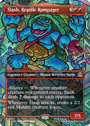 Slash, Reptile Rampager (Borderless) (TMT-208) [Teenage Mutant Ninja Turtles]