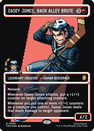 Casey Jones, Back Alley Brute (Borderless) (Surge Foil) (TMC-090) [Commander: Teenage Mutant Ninja Turtles] Foil