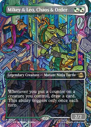 Mikey & Leo, Chaos & Order (Borderless) (TMT-200) [Teenage Mutant Ninja Turtles] Foil