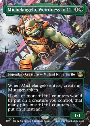 Michelangelo, Weirdness to 11 (Borderless) (TMT-214) [Teenage Mutant Ninja Turtles] Foil