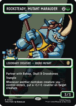 Rocksteady, Mutant Marauder (Borderless) (Surge Foil) (TMC-094) [Commander: Teenage Mutant Ninja Turtles] Foil