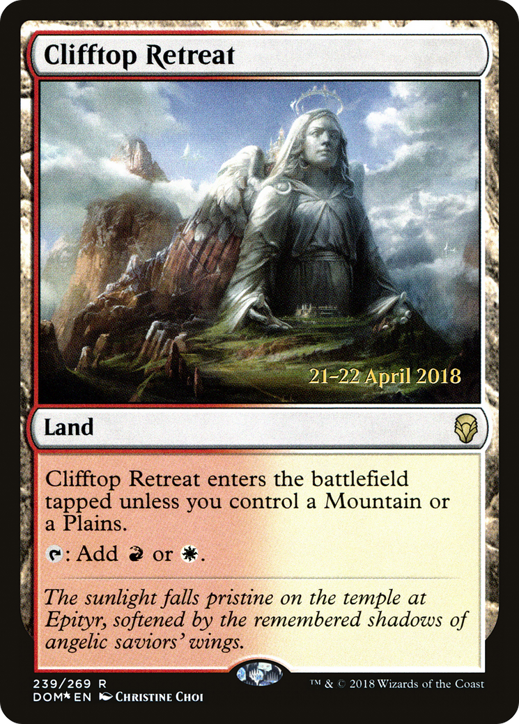 Clifftop Retreat (PRE-239S) [Dominaria Promos] Foil