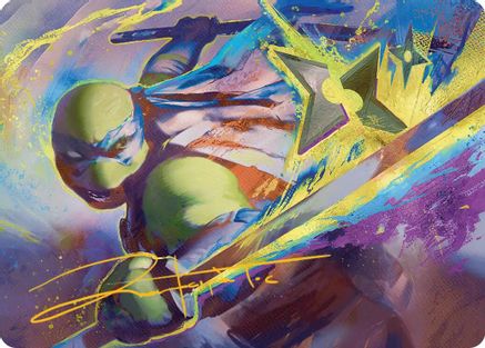 Leonardo's Technique Art Card (Gold-Stamped Signature) (ASTMT-002) [Art Series: Teenage Mutant Ninja Turtles]