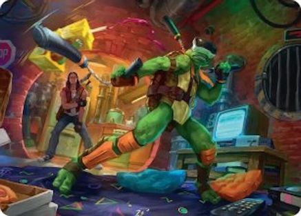 Michelangelo, Game Master Art Card (ASTMT-013) [Art Series: Teenage Mutant Ninja Turtles]