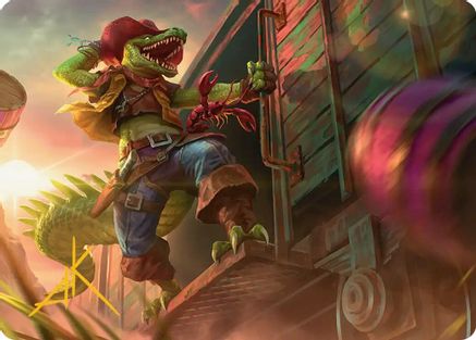 Leatherhead, Iron Gator Art Card (Gold-Stamped Signature) (ASTMT-043) [Art Series: Teenage Mutant Ninja Turtles]
