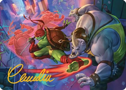 Super Combo Art Card (Gold-Stamped Signature) (ASTMT-044) [Art Series: Teenage Mutant Ninja Turtles]