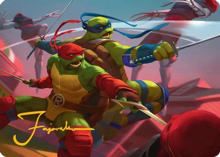 Raph & Leo, Sibling Rivals Art Card (Gold-Stamped Signature) (ASTMT-016) [Art Series: Teenage Mutant Ninja Turtles]