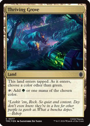 Thriving Grove (Surge Foil) (TMC-077) [Commander: Teenage Mutant Ninja Turtles] Foil