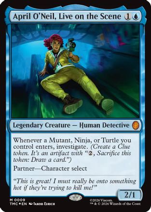 April O'Neil, Live on the Scene (Surge Foil) (TMC-009) [Commander: Teenage Mutant Ninja Turtles] Foil