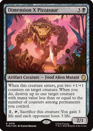 Dimension X Pizzasaur (Surge Foil) (TMC-016) [Commander: Teenage Mutant Ninja Turtles] Foil