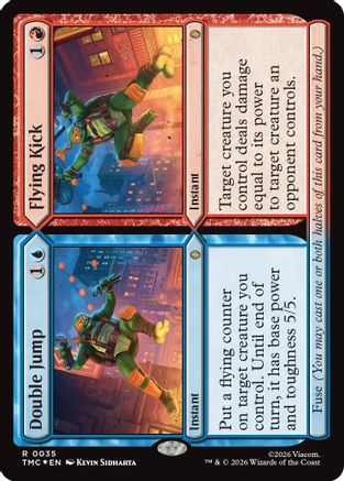 Double Jump // Flying Kick (Surge Foil) (TMC-035) [Commander: Teenage Mutant Ninja Turtles] Foil