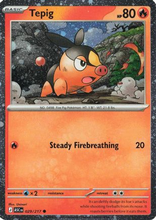 Tepig (Cosmos Holo) (029/217) [Miscellaneous Cards & Products] Holofoil - Common