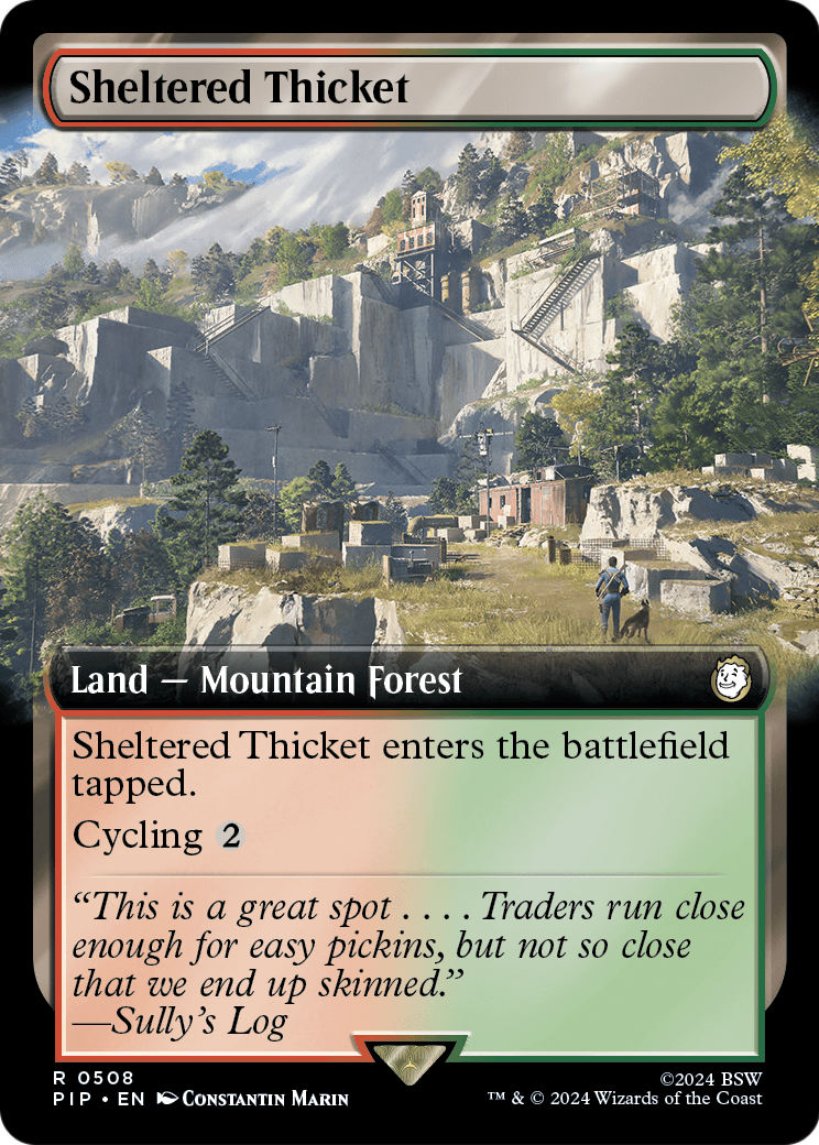 Sheltered Thicket (Extended Art) (PIP-508) [Fallout] Foil