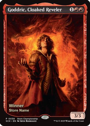 Goddric, Cloaked Reveler (Winner) (GAME-038) [Game Day & Store Championship Promos]