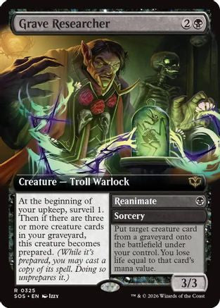 Grave Researcher (Extended Art) (SOS-325) [Secrets of Strixhaven] Foil