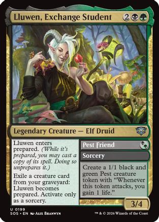 Lluwen, Exchange Student (SOS-199) [Secrets of Strixhaven] Foil