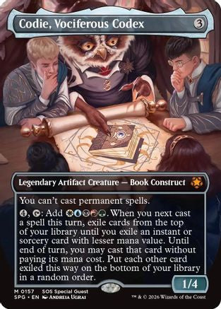 Codie, Vociferous Codex (Borderless) (SPG-157) [Special Guests] Foil