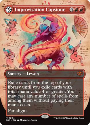 Improvisation Capstone (Borderless) (SOS-294) [Secrets of Strixhaven] Foil