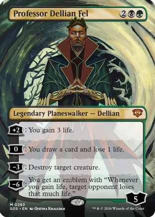 Professor Dellian Fel (Borderless) (SOS-283) [Secrets of Strixhaven] Foil