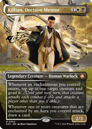 Killian, Decisive Mentor (Borderless) (SOC-004) [Commander: Secrets of Strixhaven]
